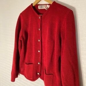 SOLD IN-STORE VTG Red Librarian Cardigan Button Down Sweater